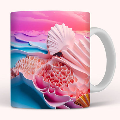 Coastal Serenity 3D Ceramic Coffee Mug