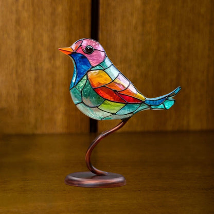 Double-Sided Multicolor Acrylic Ornaments with Birds on Branches