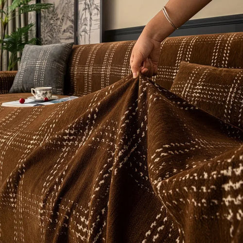 Timeless Plaid Couch Protector for Modern Living