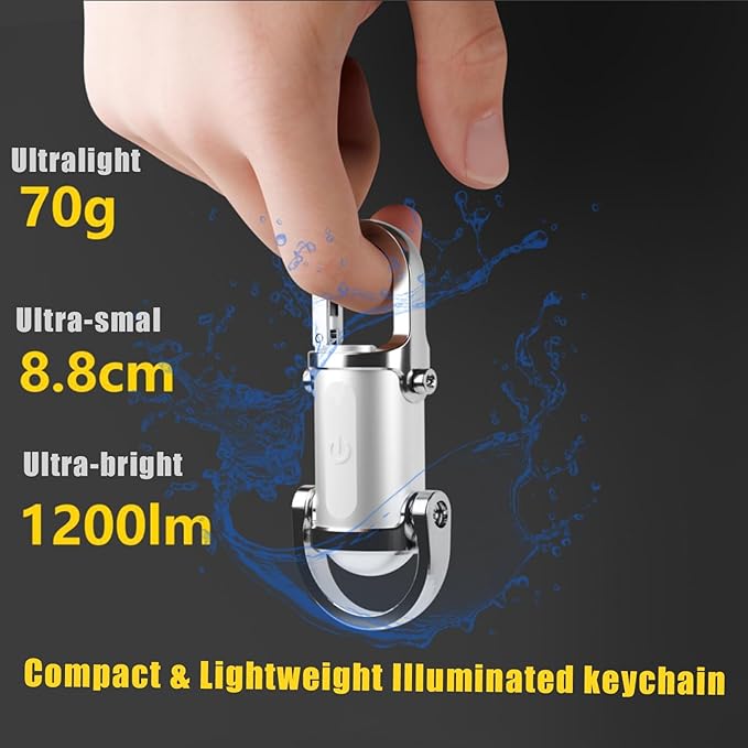 Pocket-Size Rechargeable Keychain Light with USB-C