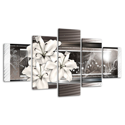 Elegant 5-Piece Floral Canvas Art for Home Décor