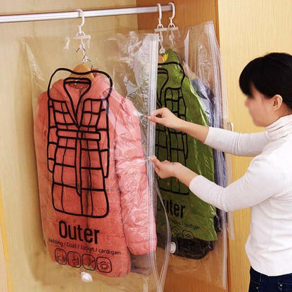 Space-Saving Hanging Vacuum Storage Bag for Clothing