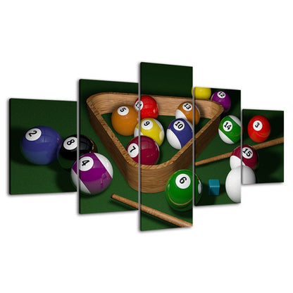 Vibrant Pool Ball Canvas Art - 5 Piece Set