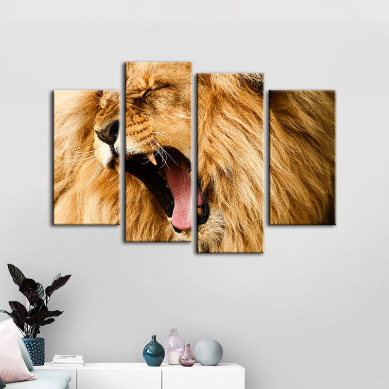 Majestic Lion's Spirit - 4 Piece Canvas Art Set