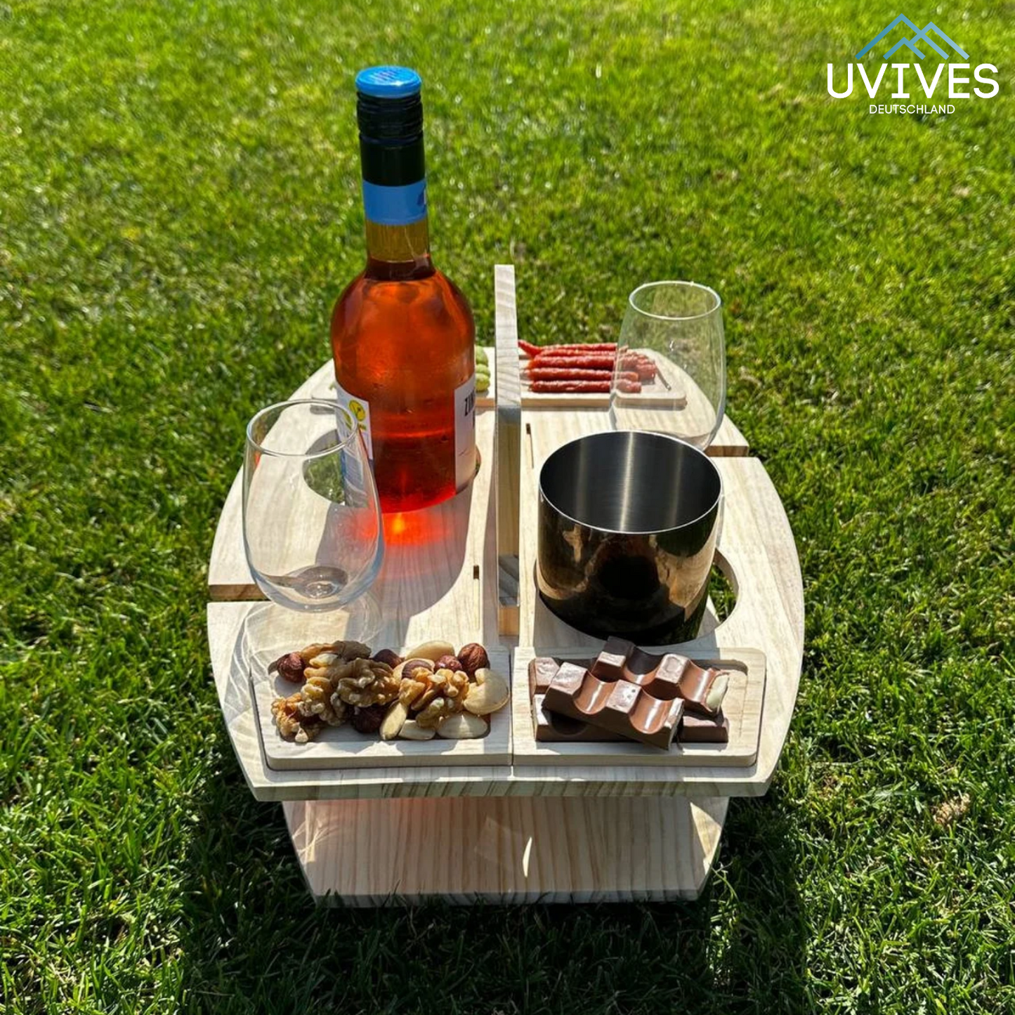 Portable Wine Table for Outdoor Use – Stylish Picnic Companion