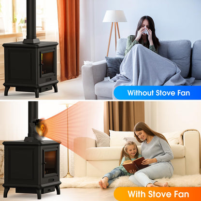 Efficient 4-Blade Fireplace Air Circulator for Wood Stoves