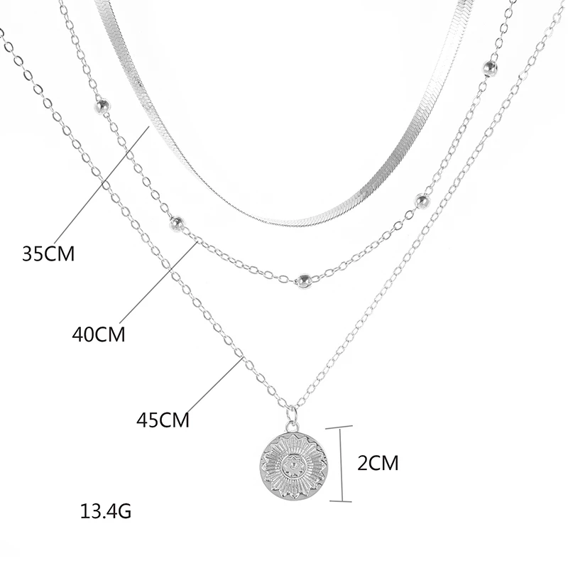 Triple Silver Necklace