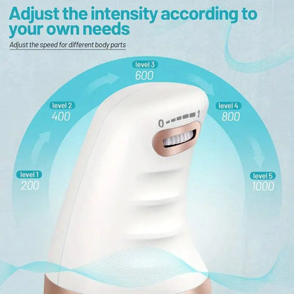 Portable Body Massage Device with 360° Vibration | Speed Adjustable & 3 Reusable Pads