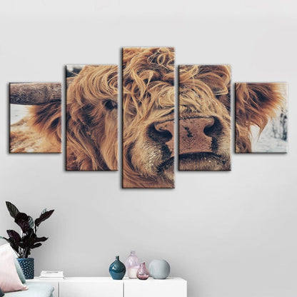 Charming Cow Canvas Art Set - 5 Panels for Stunning Decor