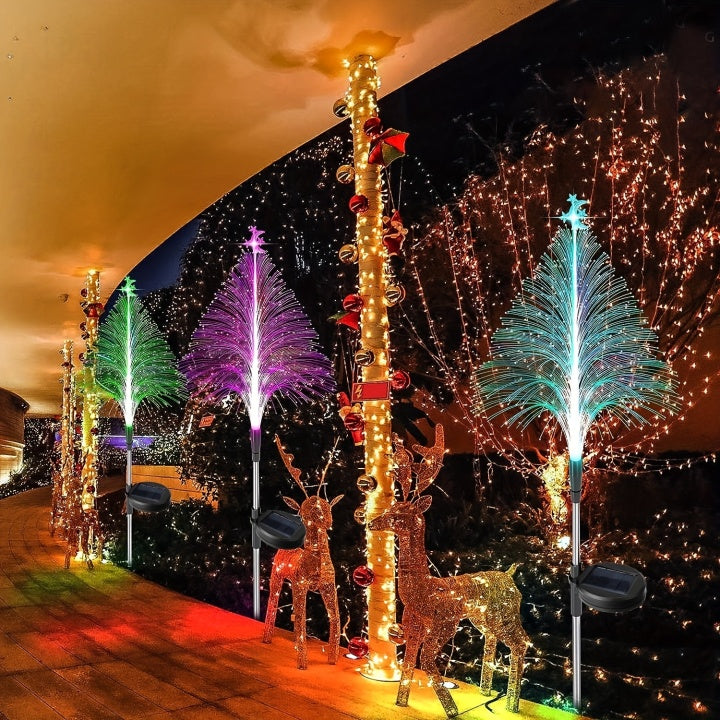 Solar Garden Light Set with 3 Color Changing LED Lights