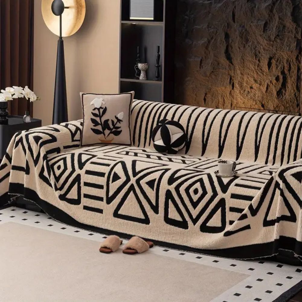 Plush Non-Slip Sofa Cover in Modern Design for Urban Spaces