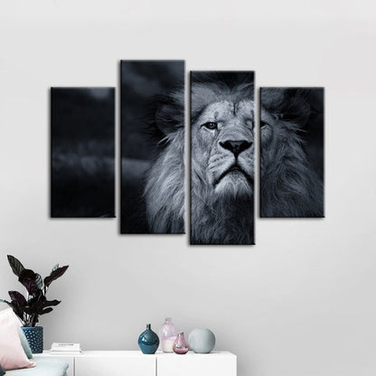 Serene Lion Canvas Art Set - 4 Piece Wall Décor