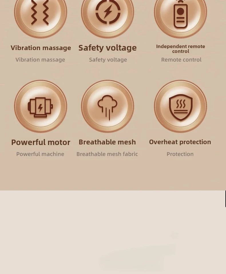 Heat-Enhanced Massage Cushion – Full Body Vibration for Office & Car