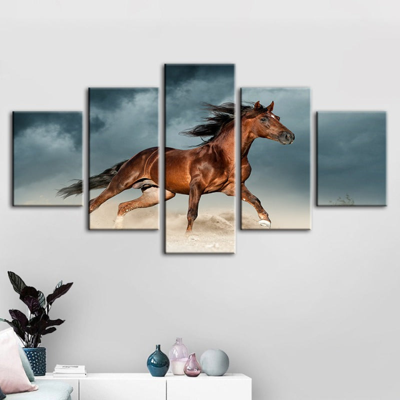 Stunning 5-Piece Equine Desert Canvas Art