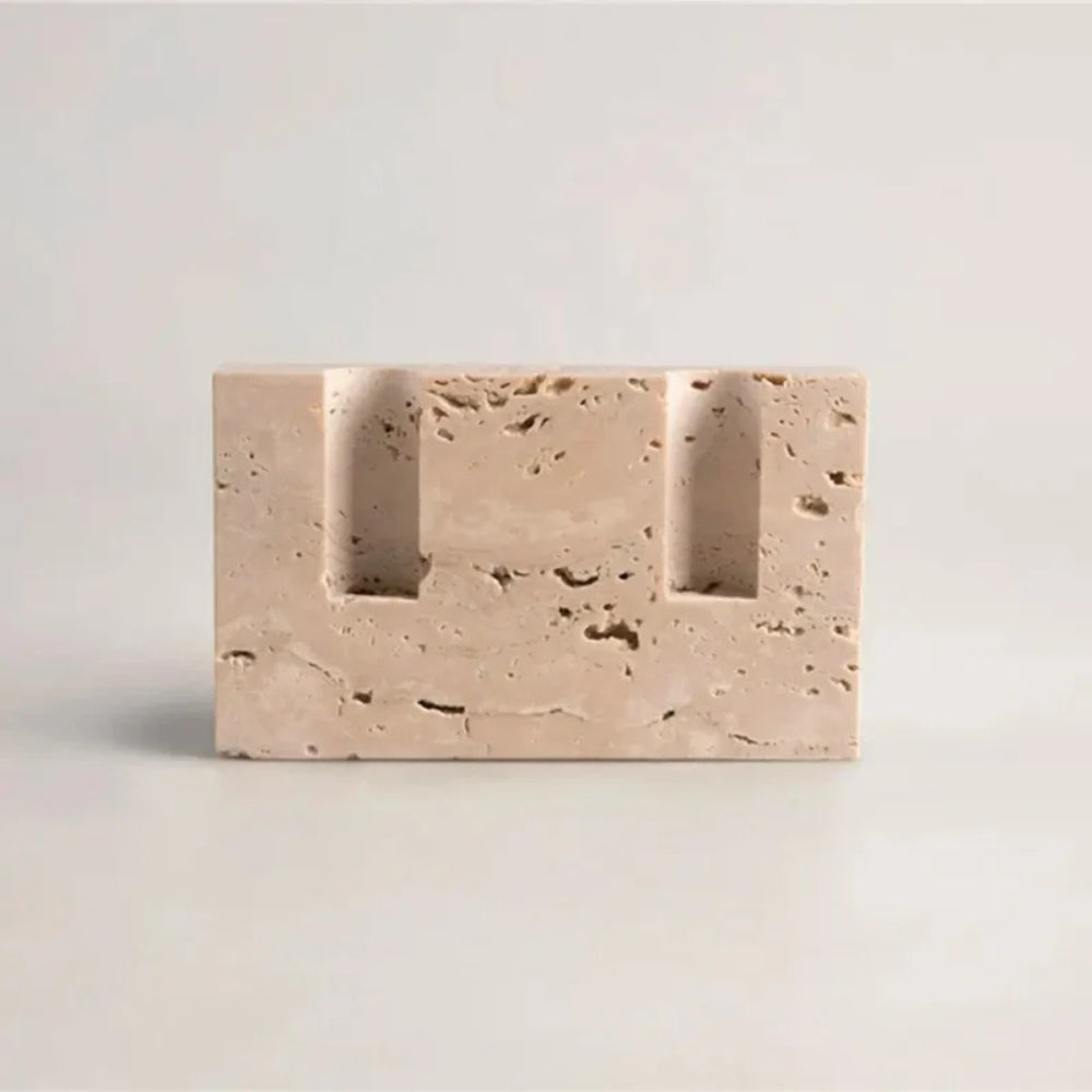 Sophisticated Twin Candle Holder in Elegant Stone Design