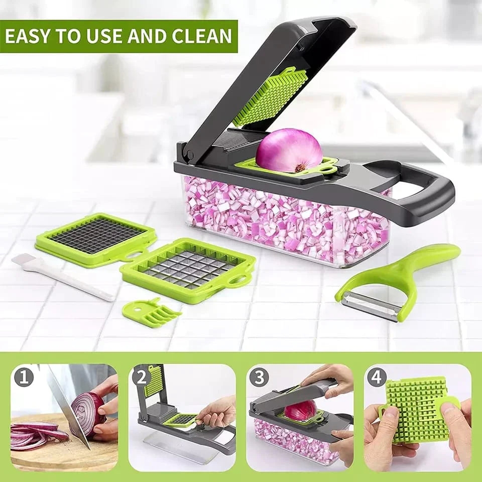 12-in-1 Ultimate Veggie Prep Tool with Interchangeable Blades