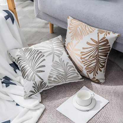 Luxe Leaf Design Cushion Cover for Stylish Interiors