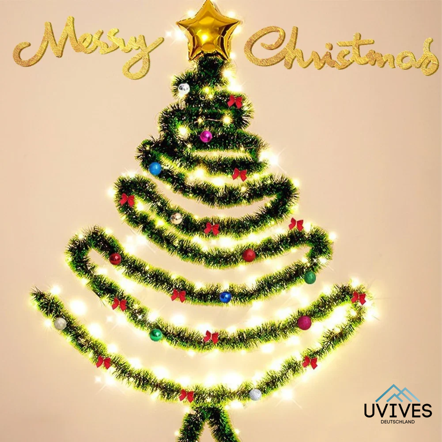 Space-Saving Christmas Tree for Any Wall
