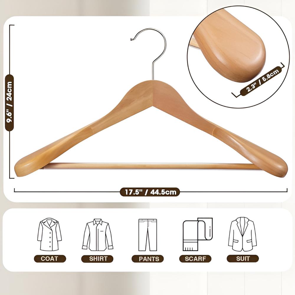 Elegant 360° Rotating Wooden Clothes Hanger