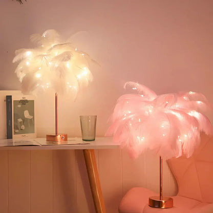 Feather Palm Tree Lamp for Ambient Lighting - Atmospheric Design