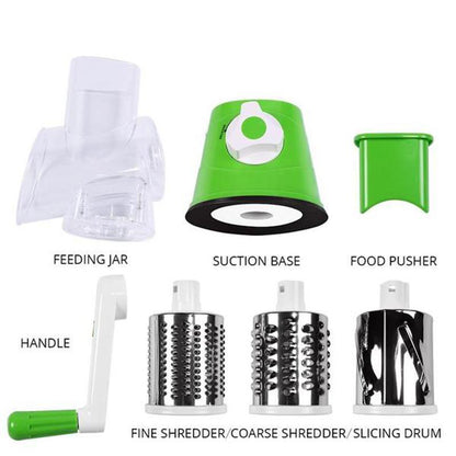 Rotating Vegetable Cutter and Cheese Grater - 3-in-1 Tool