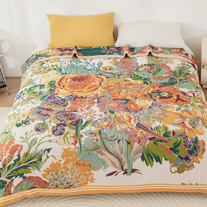 Elysian Garden Cotton Throw Blanket
