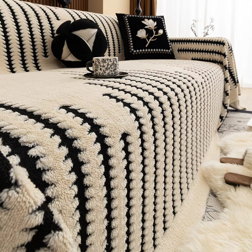 Soft Sofa Cover for Cozy Protection with Stylish Striped Pattern