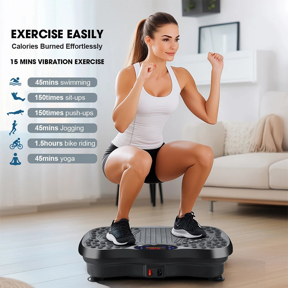 Bluetooth Full Body Vibration Exercise Machine with Speed Settings & Foot Massager