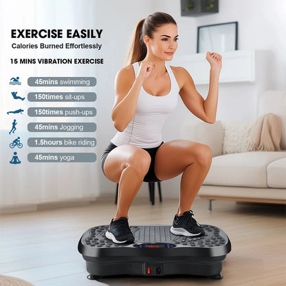 Bluetooth Full Body Vibration Exercise Machine with Speed Settings & Foot Massager