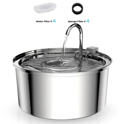 Stainless Steel Cat Water Fountain - 3L Capacity