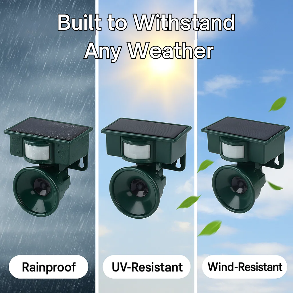 Motion-Activated Outdoor Bird Deterrent with Solar Power