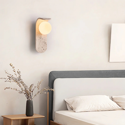 Natural Elegance Wall Lamp in Travertine – Warm Design Accent