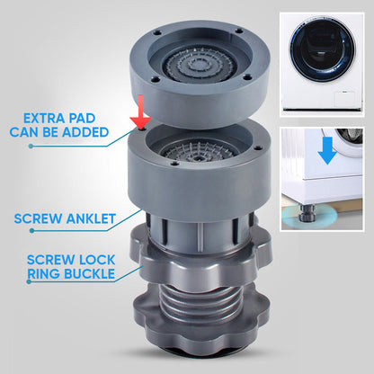 4-Pack Adjustable Washing Machine Stabilizer Feet