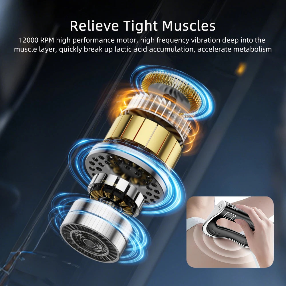 Electric Muscle Scraper with Heat, Vibration & Rechargeable Battery
