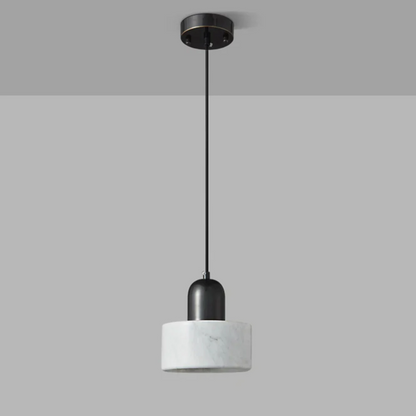 Modern Brass Hanging Lamp for Dining Room with Marble Pendant