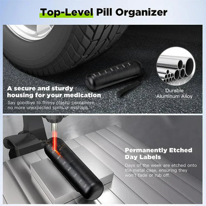 Waterproof Aluminum Pill Organizer with 7 Compartments – MediSafe Weekbox