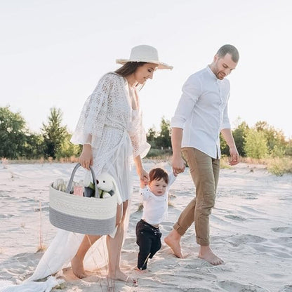 Chic Grey Baby Care Caddy for Effortless Organization