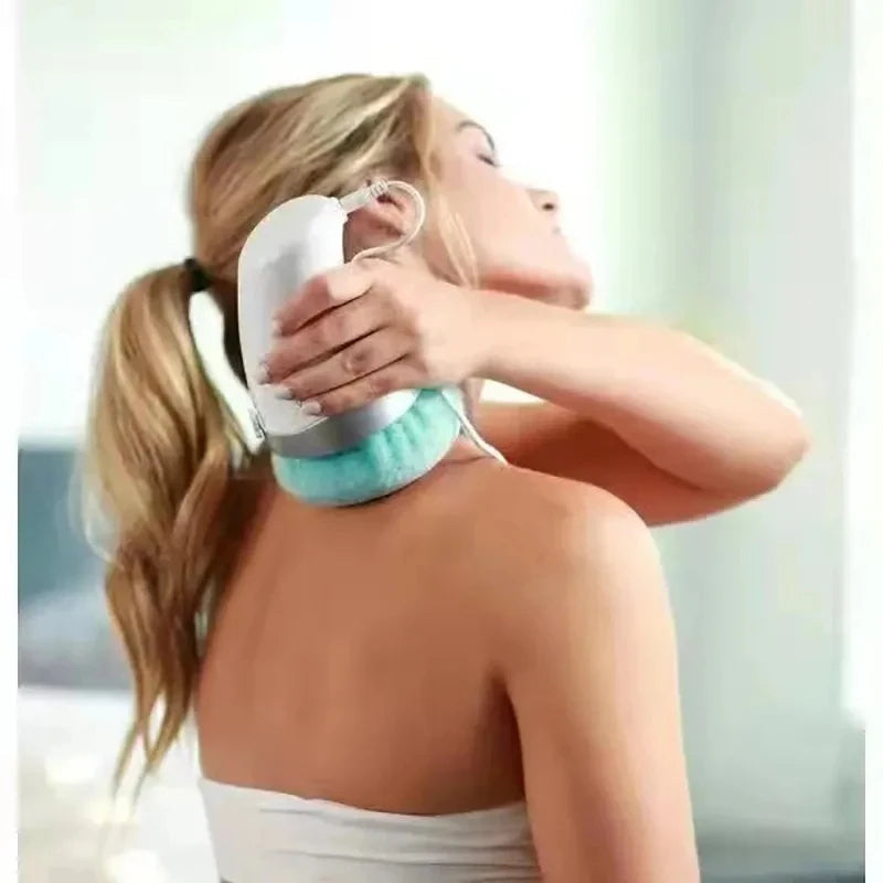 Body Massager with Electric Rolling Feature | Washable Cloth Cover, Ergonomic Handle, Soft Sponge Pad
