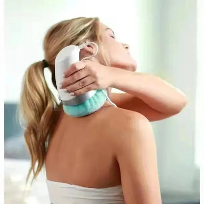 Body Massager with Electric Rolling Feature | Washable Cloth Cover, Ergonomic Handle, Soft Sponge Pad