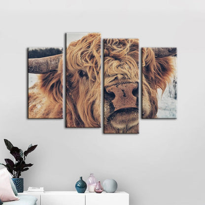 Charming Cow Canvas Art Set - 4 Piece Wall Décor