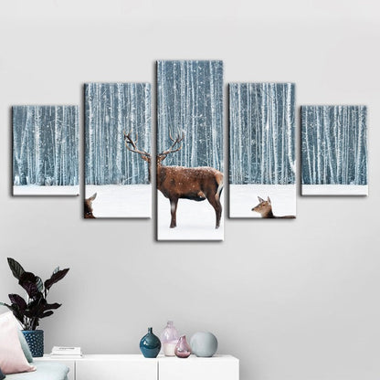 Tranquil Winter Scene - 5 Piece Canvas Art Collection