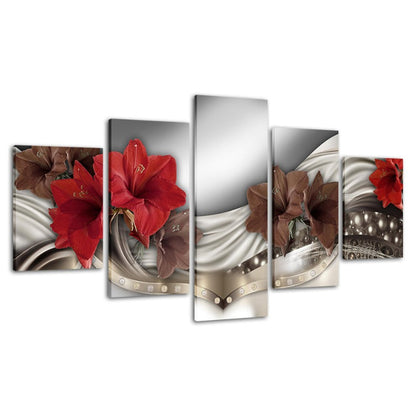 Stunning 5-Piece Canvas Art Set Featuring Hibiscus Blooms