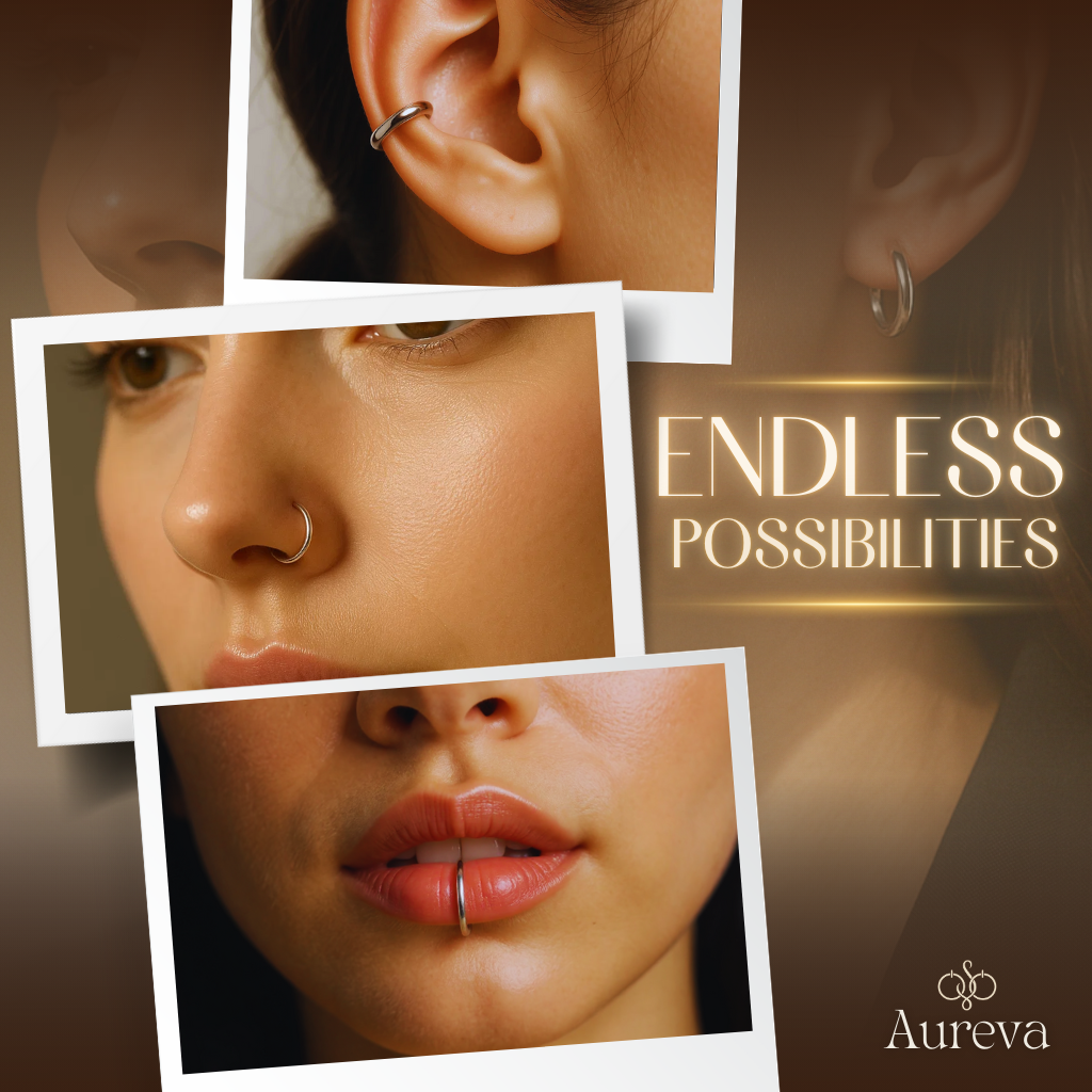 Fashionable Non-Pierced Clip-On Earrings | Adjustable Comfort Fit | Hypoallergenic Stainless Steel | Gold & Silver Set
