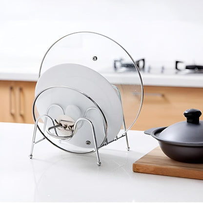 Space-Saving Pot Lid Organizer for a Tidy Kitchen