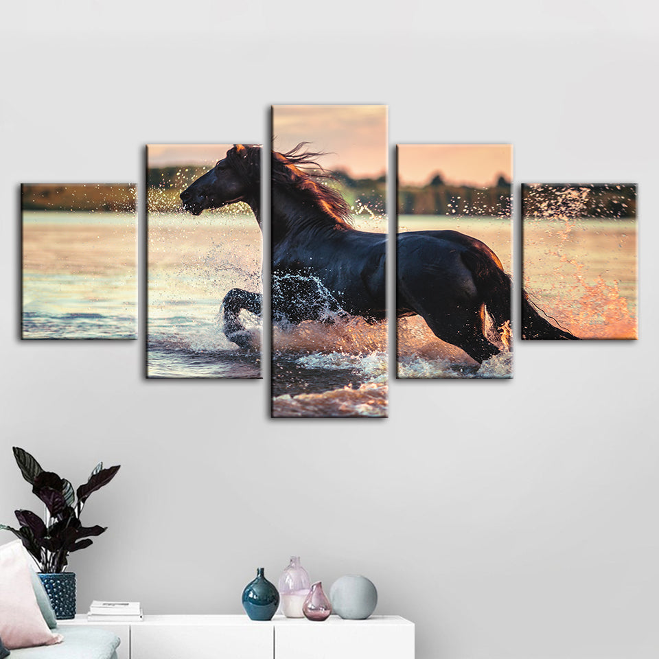 Majestic Equine Canvas Art Set - 5-Piece Wall Decor