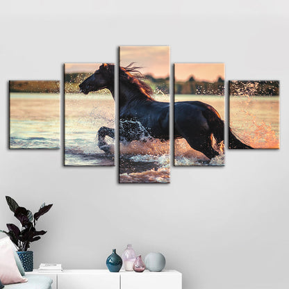 Majestic Equine Canvas Art Set - 5-Piece Wall Decor