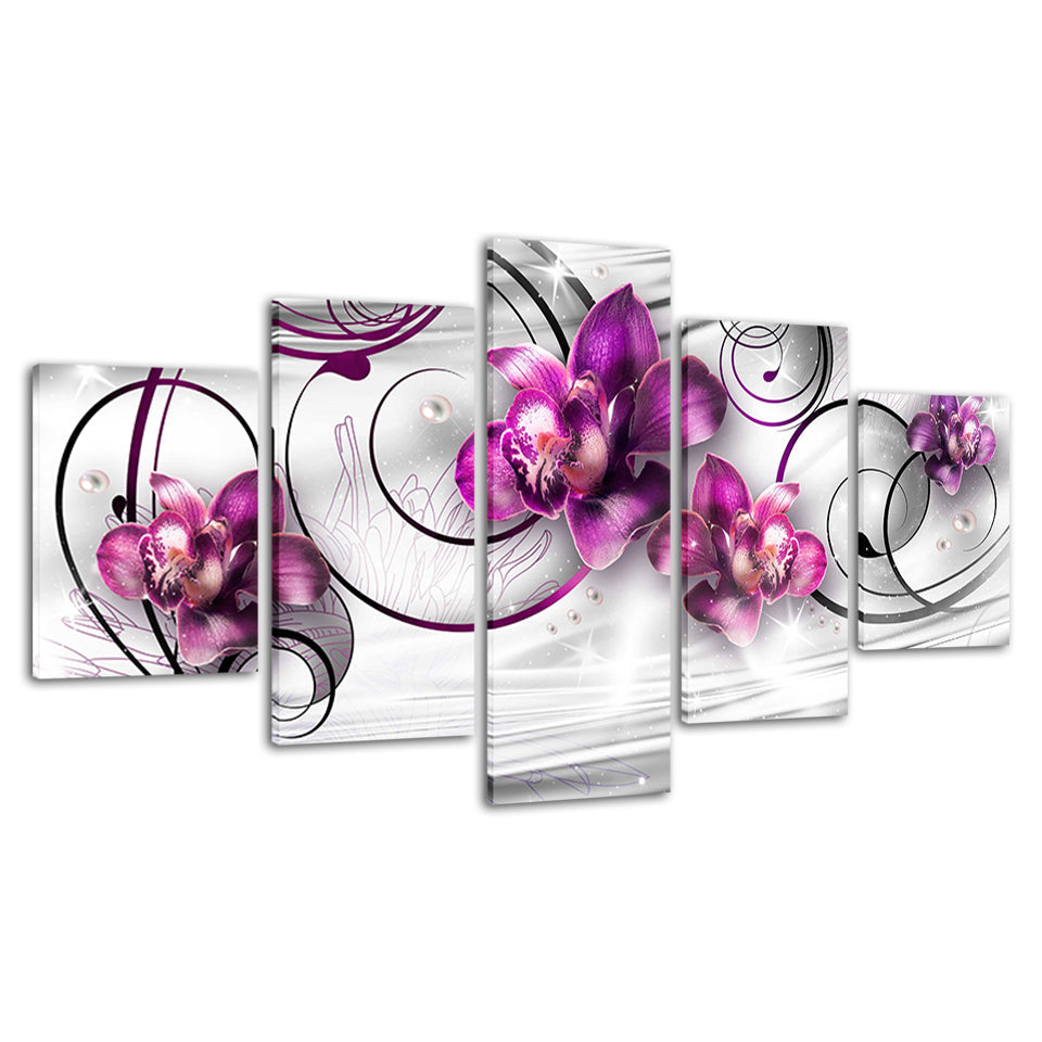 Stunning Floral Canvas Art Set - 5 Piece Wall Décor