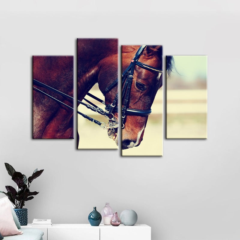 Tranquil Equine Essence - 4-Piece Canvas Art Set
