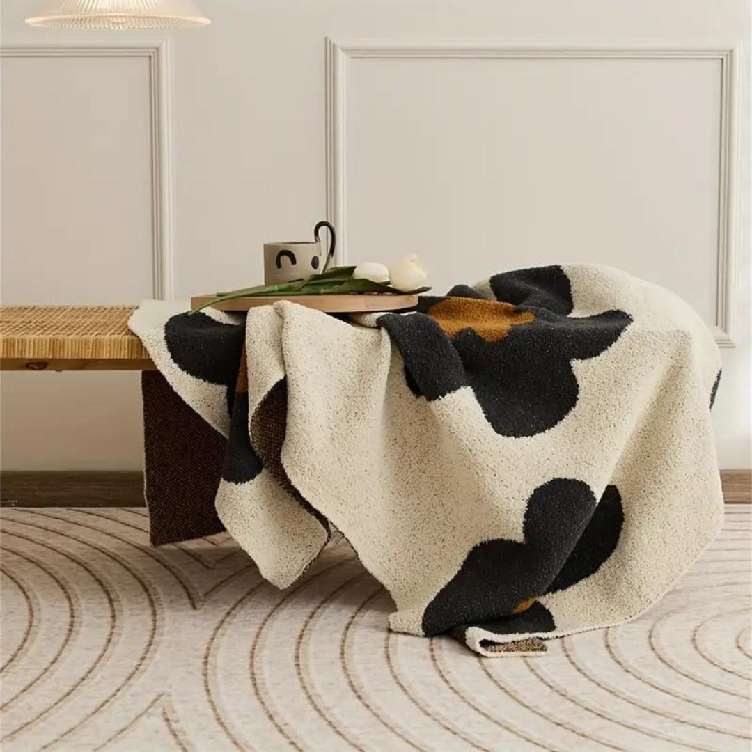 Floral Comfort Blanket | Cozy Knitted Home Accessory