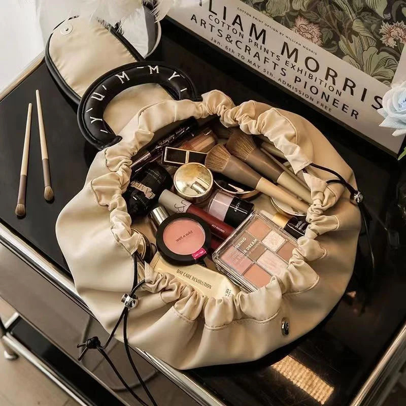 Chic Travel Makeup Pouch with Drawstring Closure